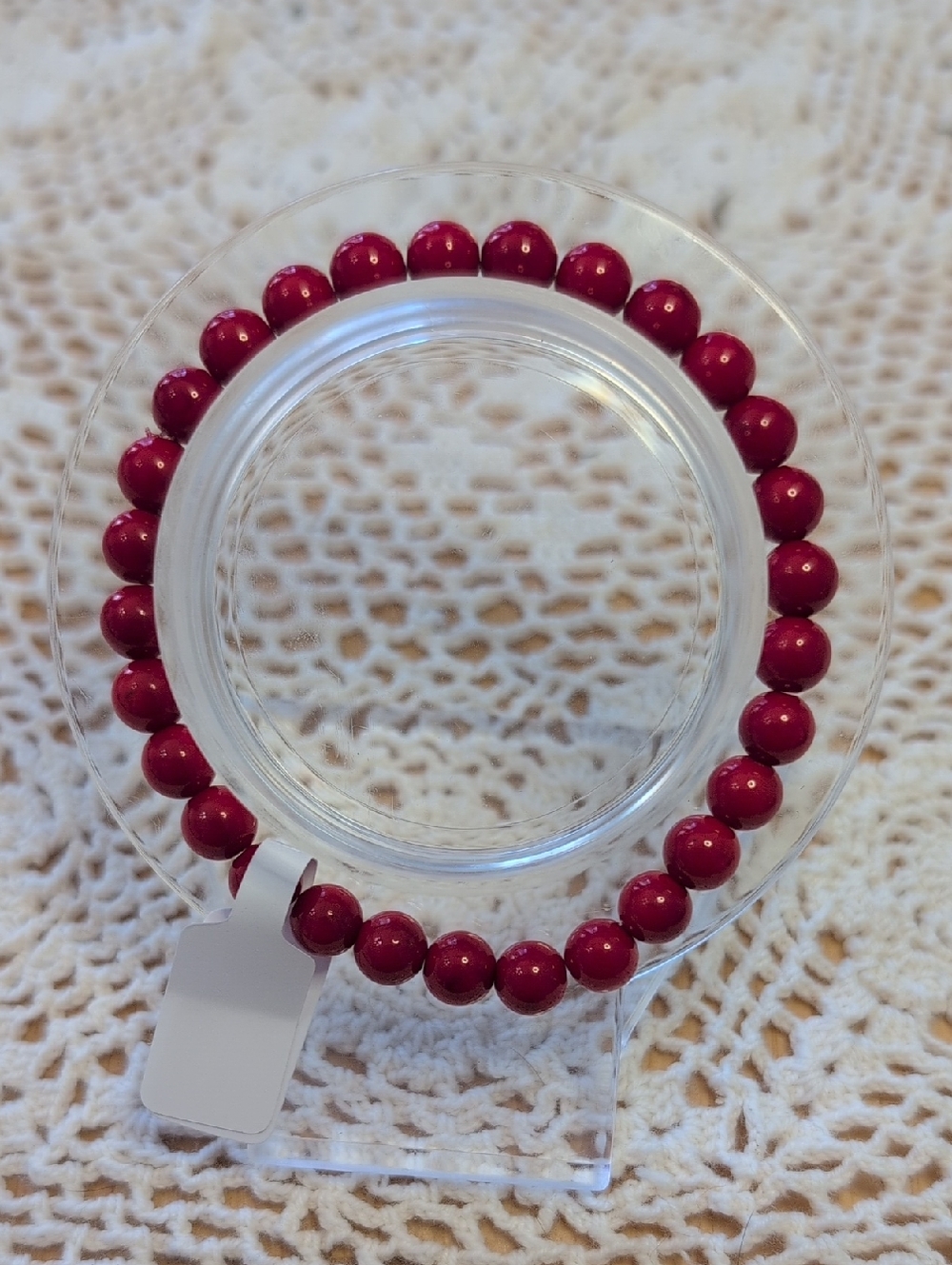Red Malaysia Jade Stretch Bracelet